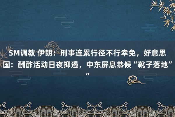 SM调教 伊朗：刑事连累行径不行幸免，好意思国：酬酢活动日夜抑遏，中东屏息恭候“靴子落地”