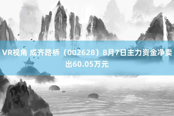 VR视角 成齐路桥（002628）8月7日主力资金净卖出60.05万元