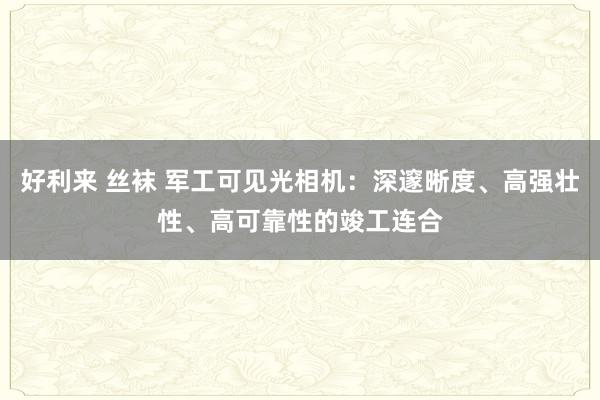 好利来 丝袜 军工可见光相机：深邃晰度、高强壮性、高可靠性的竣工连合