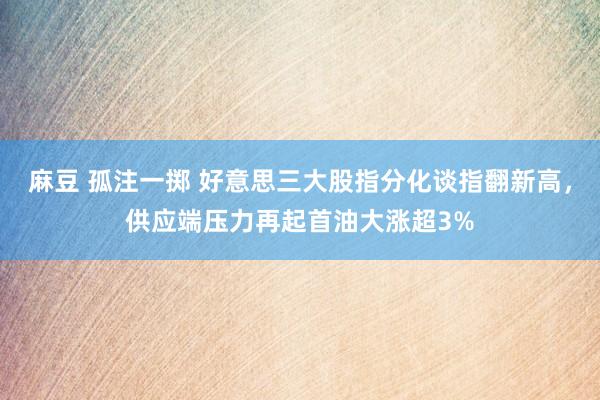 麻豆 孤注一掷 好意思三大股指分化谈指翻新高，供应端压力再起首油大涨超3%