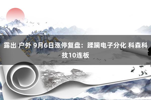 露出 户外 9月6日涨停复盘：蹂躏电子分化 科森科技10连板